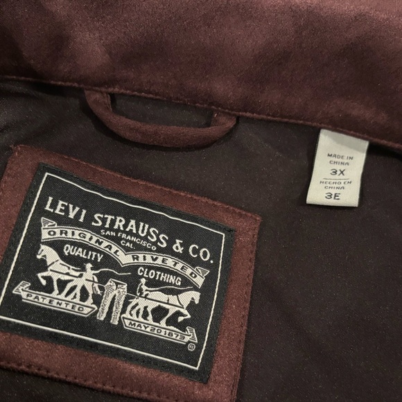 NWT Levi’s Brown Snap Faux Suede Vintage Trucker Jacket 3X - Picture 8 of 11